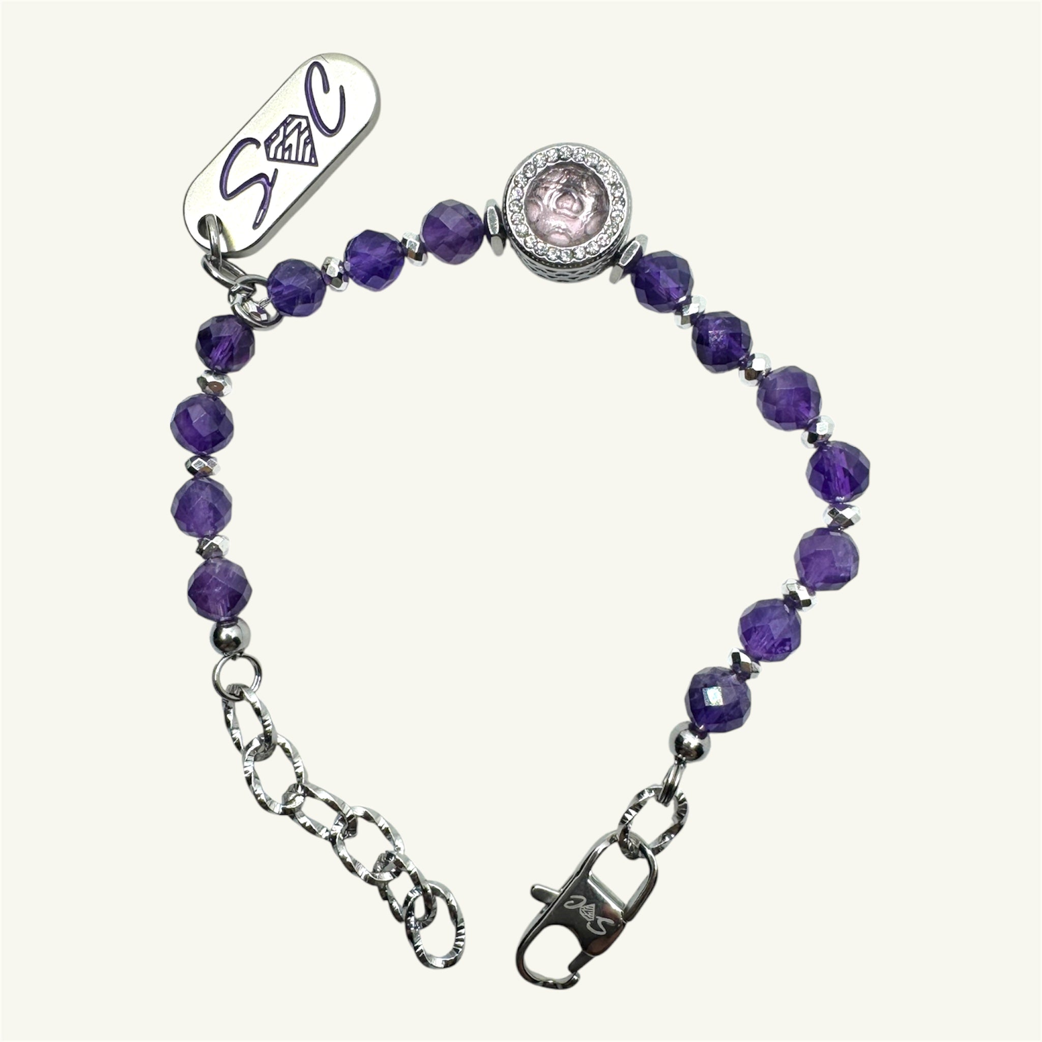 Bracciale ametista sfaccettata Sharifa Crystals